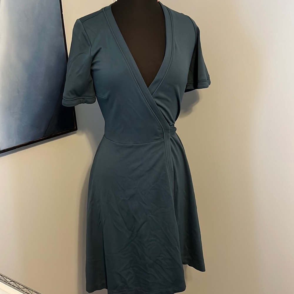Dark Green Wrap Dress